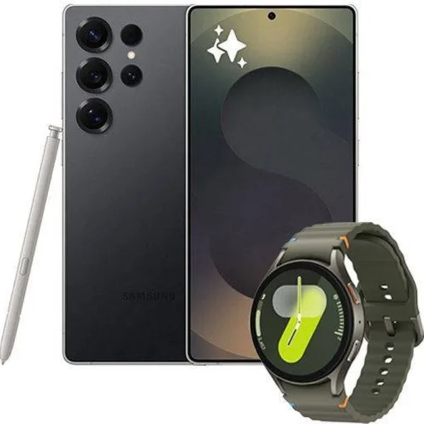 Pack Smartphone SAMSUNG Galaxy Ultra S25 (6,9'' - 12 GB - 512 GB - Preto Titânio) + Smartwatch Galaxy Watch 7 (44mm - Verde)